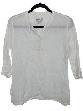Coldwater Creek Top Womens Small P Embroidered Blouse Lightweight Breathable